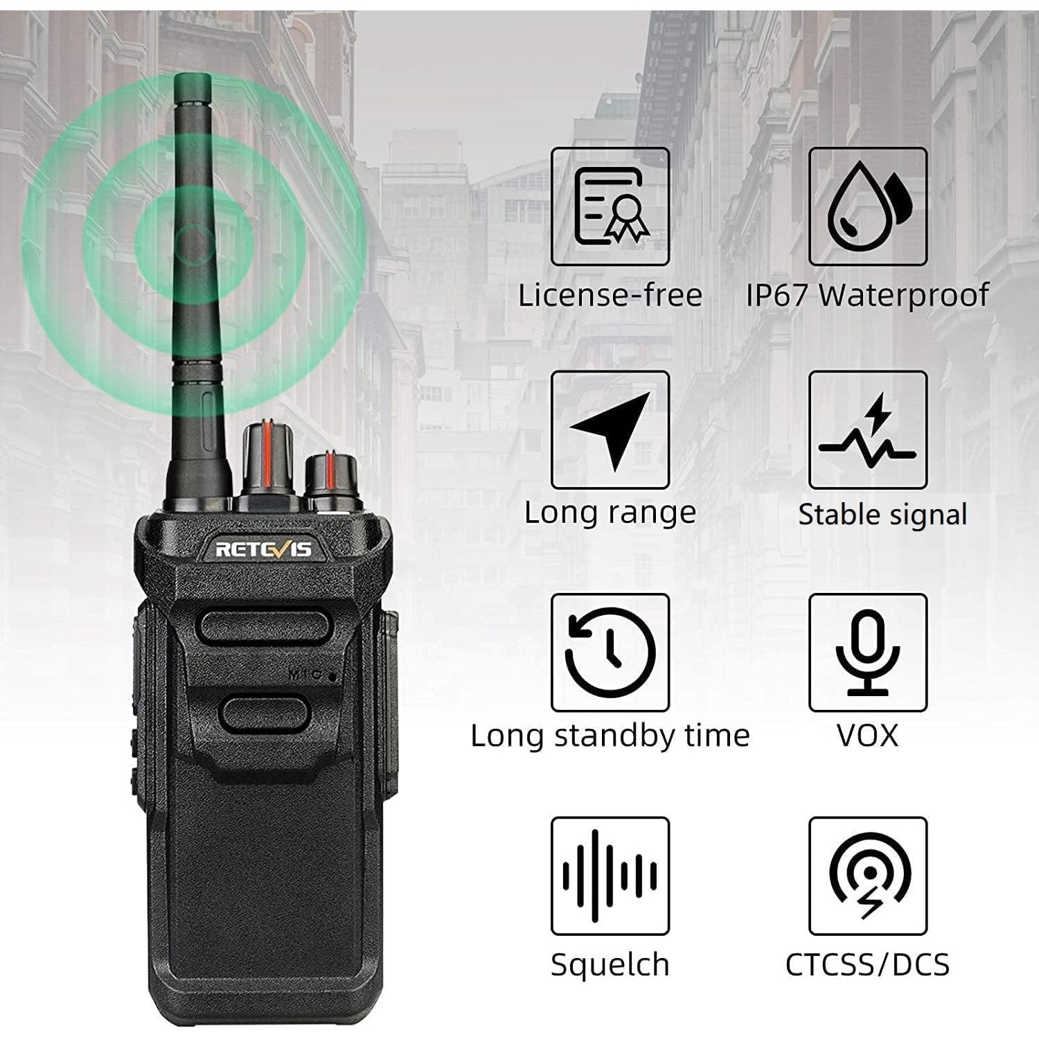 Retevis RT648 Waterproof Heavy-Duty Walkie Talkie for Construction