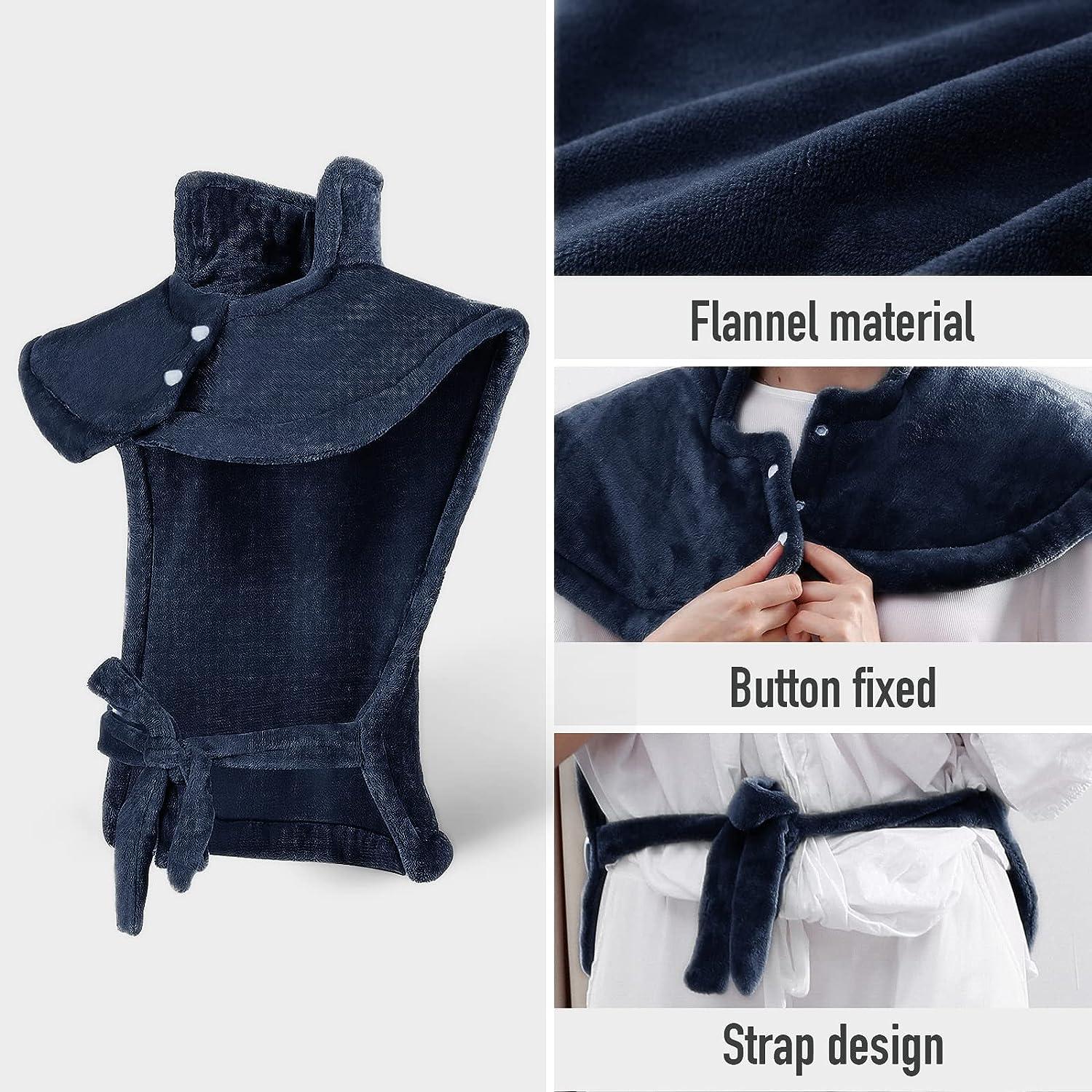 CHRUN Heating Pad for Back and Shoulder Pain Relief 4 Heat Settings 61 x 86 cm 2-Hour Auto Shut-Off Machine Washable Blue