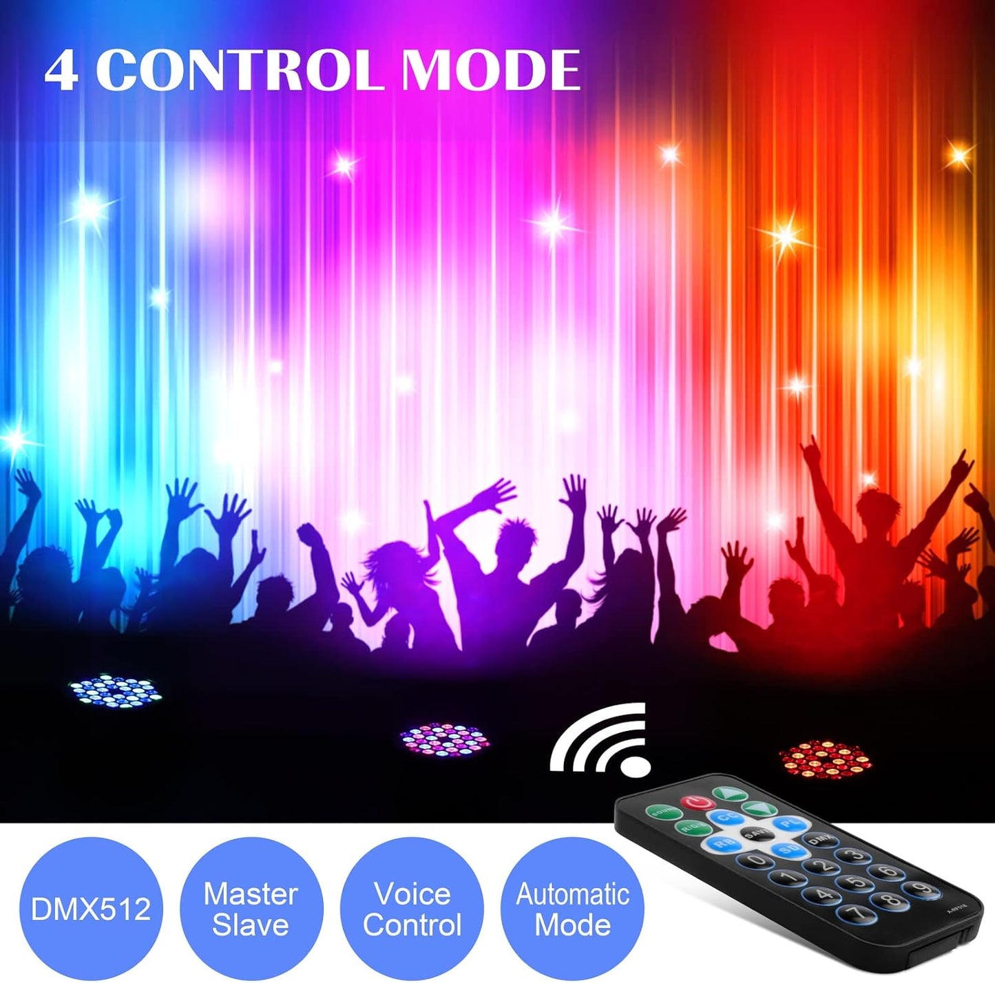 U`King HD-1082 RGB 36 LED Stage Light with Remote Control 72W