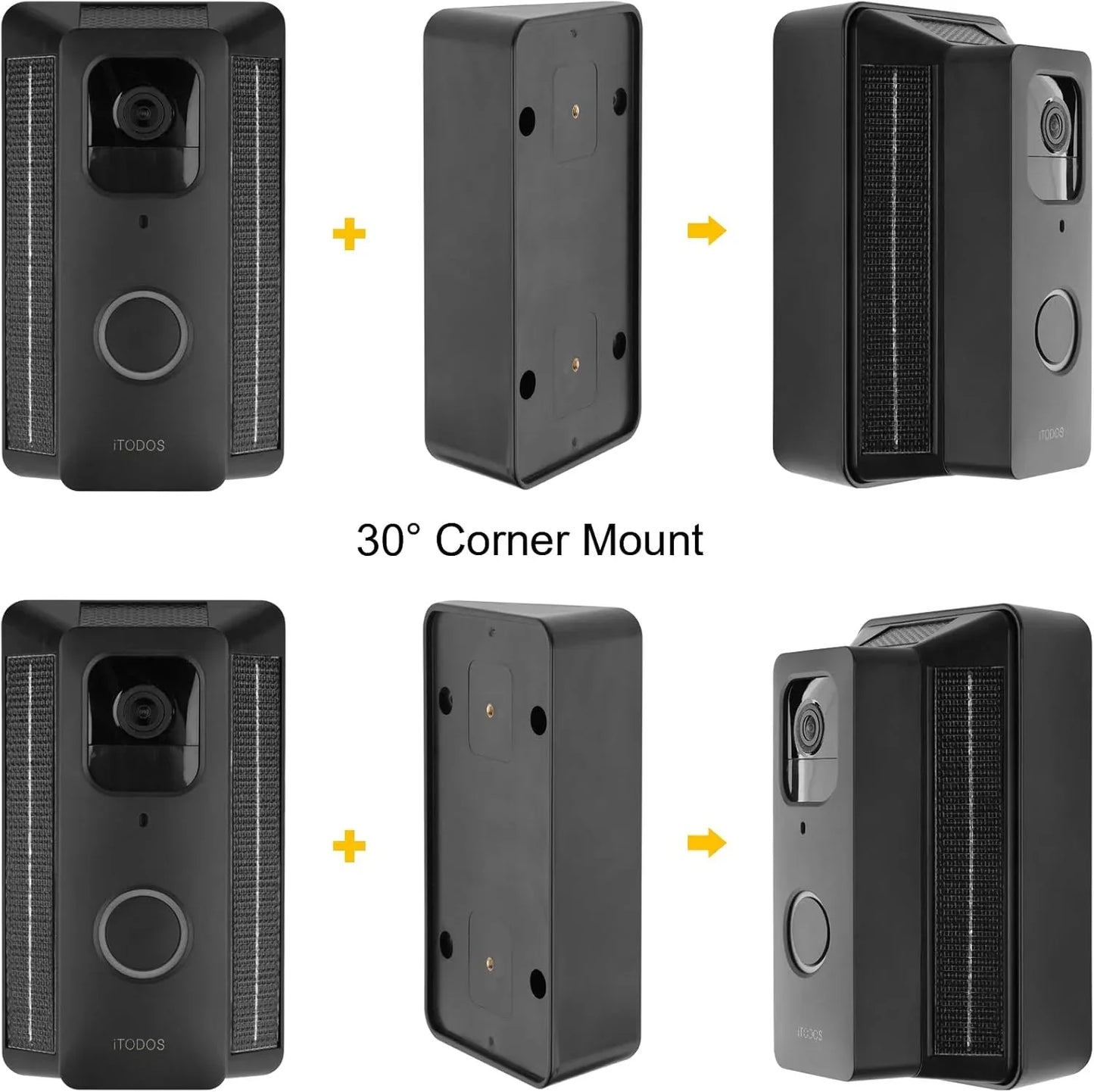 iTODOS 6600mAh Solar Charger for Blink Video Doorbell – Waterproof IPX7 Mount - Gomix Brands Outlet