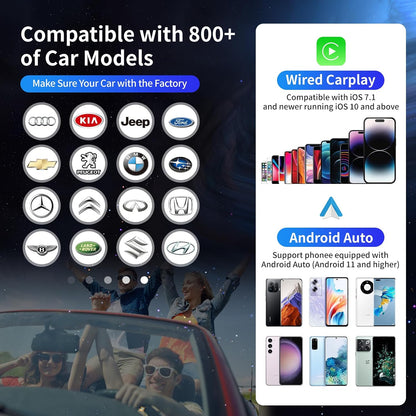 PBCZ 2-in-1 Wireless CarPlay and Android Auto Adapter