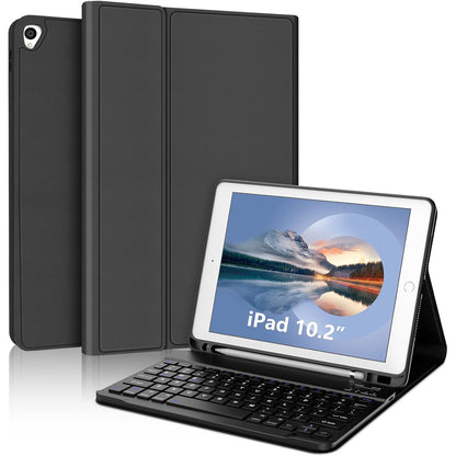 IVEOPPE Detachable Keyboard Case for iPad 10.2‑inch – Black, Lightweight, Backlit