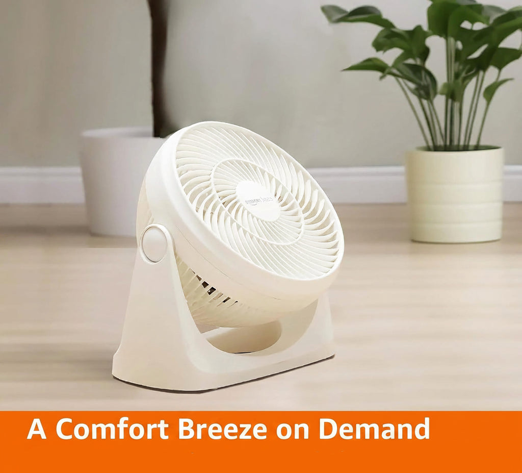 Amazon Basics Portable Desk Fan 18 cm Quiet Operation 3‑Speed White