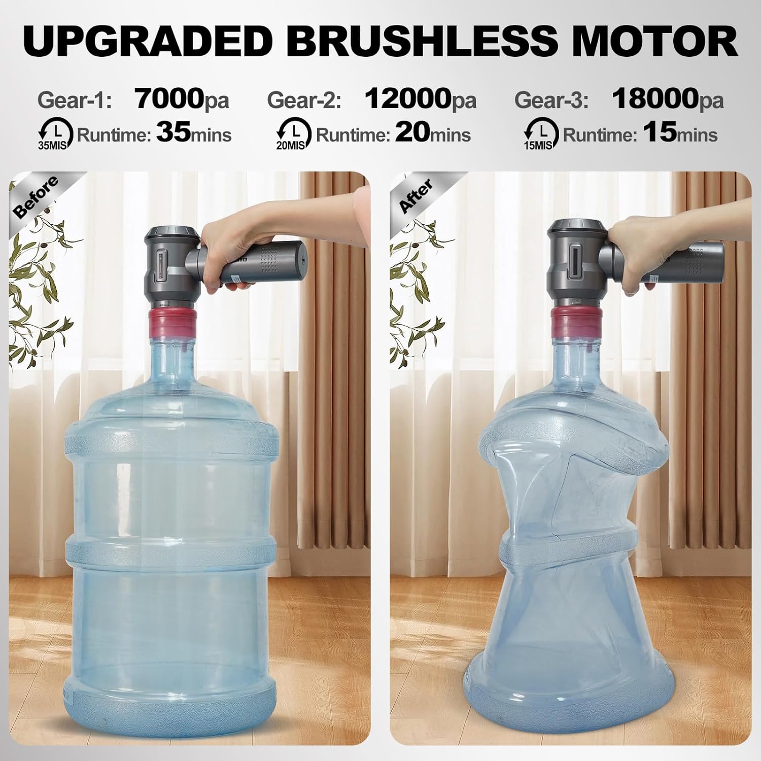 PeroBuno 18KPa Cordless Car Vacuum Cleaner: Powerful Portable Handheld with Air Duster