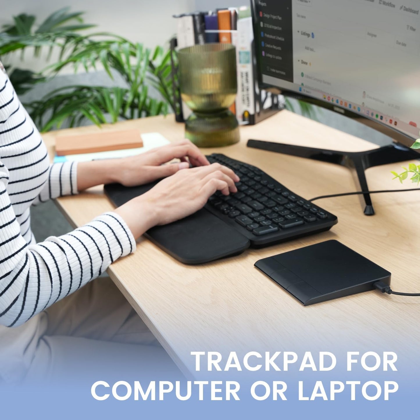 Perixx PERIPAD-506 Wired Slim USB Touchpad - Large Black Trackpad for Desktop & Laptop