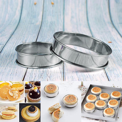 TRBIDRBO English Muffin Rings 6 Pack 10 cm Stainless Steel