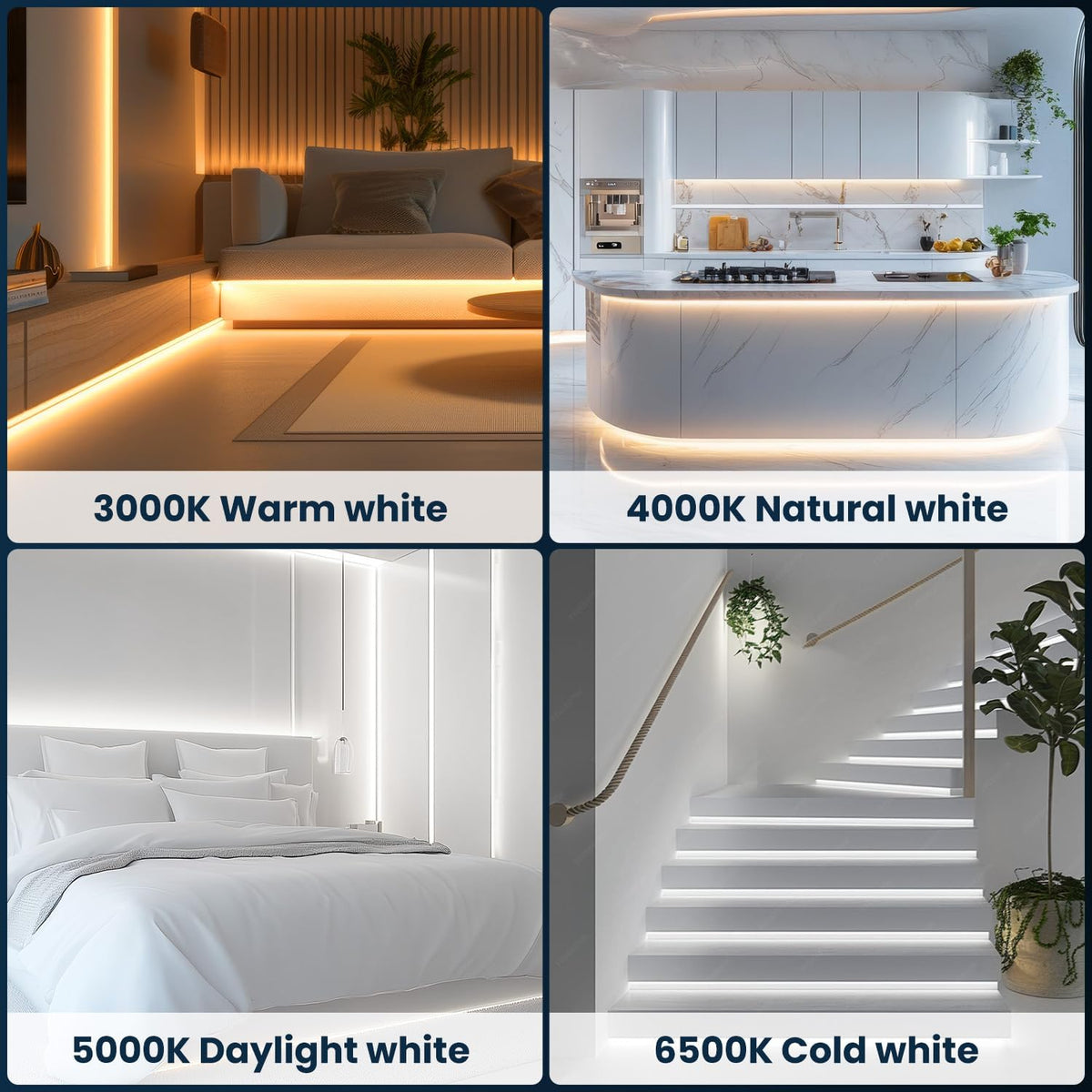TENDIST 3000-6500K CRI90+ COB LED Strip Light 24V