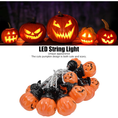 Cute Pumpkin Lantern String Lights 20 LEDs Dual Mode