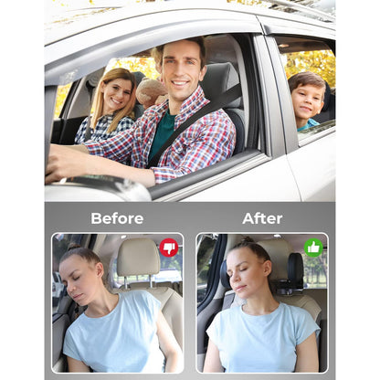 Oasser Car Seat Headrest Pillow, Detachable Adjustable Double Sided Support for Adults and Kids