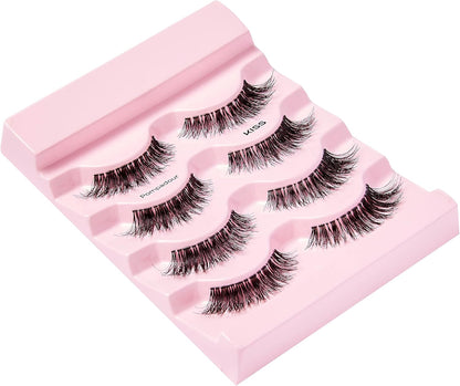 KISS Blowout Lash Collection 4 Pairs Reusable Faux-Mink Eyelash Set with Glue
