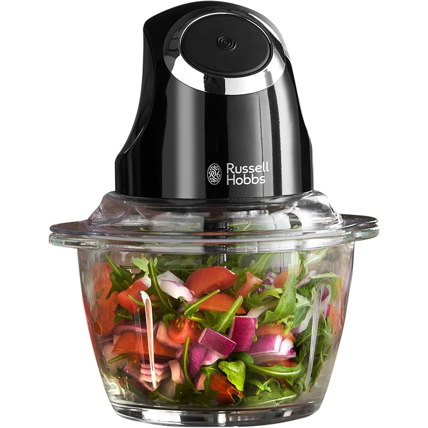 Russell Hobbs Desire Mini Chopper – Matte Black 1L Glass Bowl, 200W Power