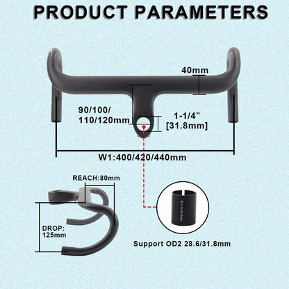 RXL SL Carbon Integrated Road Bike Handlebar 420x90mm UD Matte
