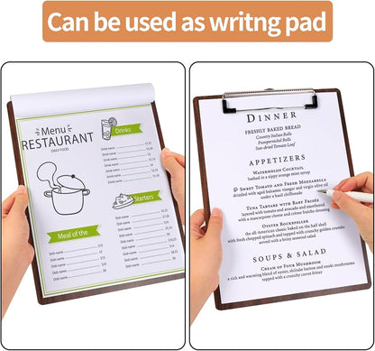 DONGLI A5 Wooden Clipboards 8-Pack: Hardboard with Low Profile Metal Clip