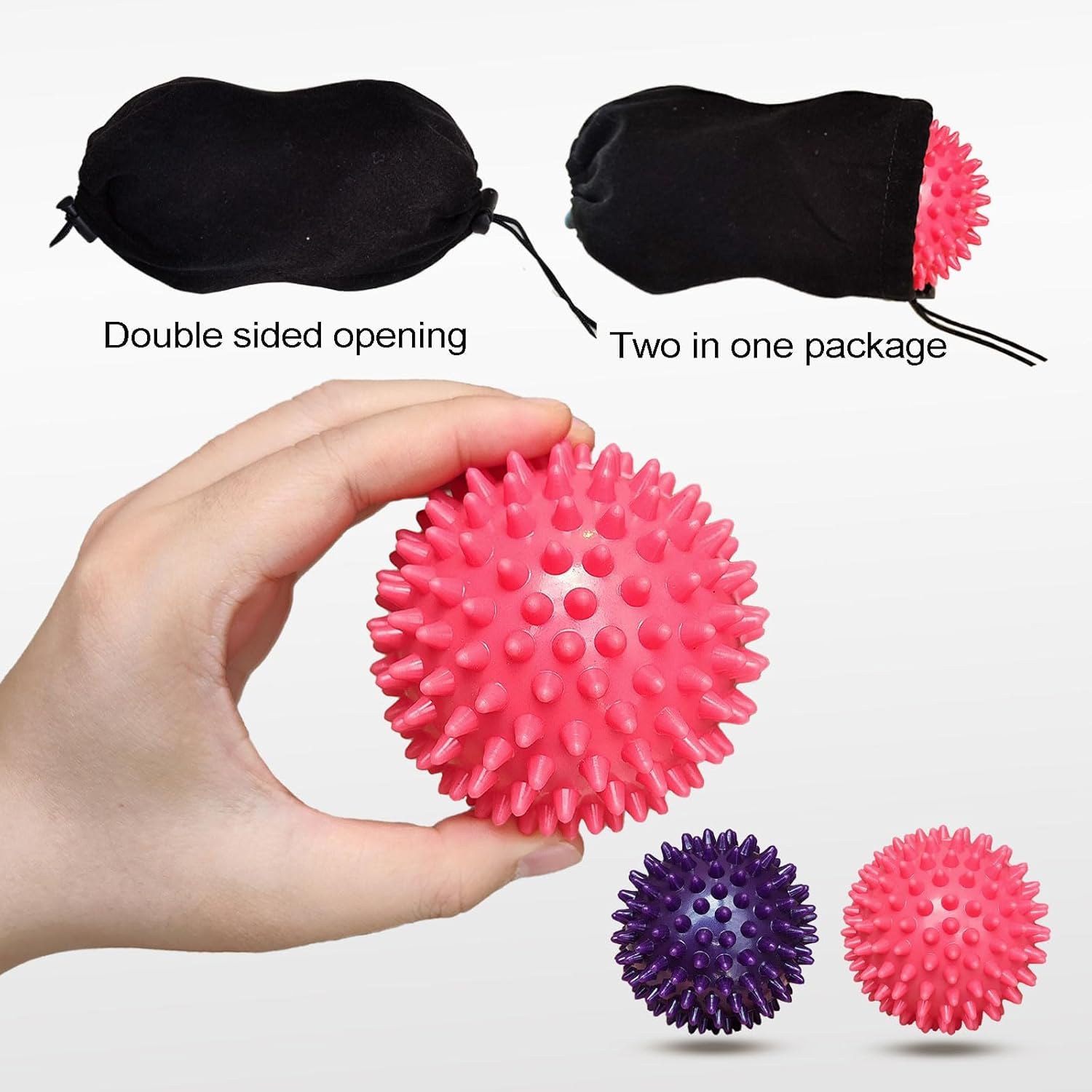 In1docom Hard Spiky Massage Balls Set for Trigger Point Relief