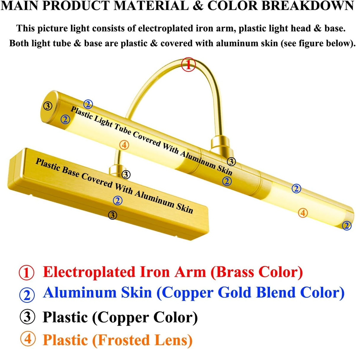 BIGLIGHT B601 Gold-FL LED Picture Light 100lm 33cm