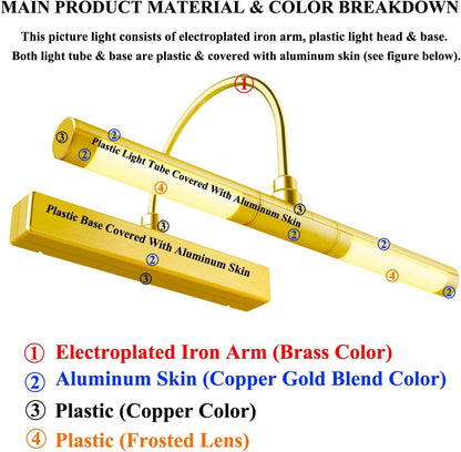 BIGLIGHT B601 Gold-FL LED Picture Light 100lm 33cm