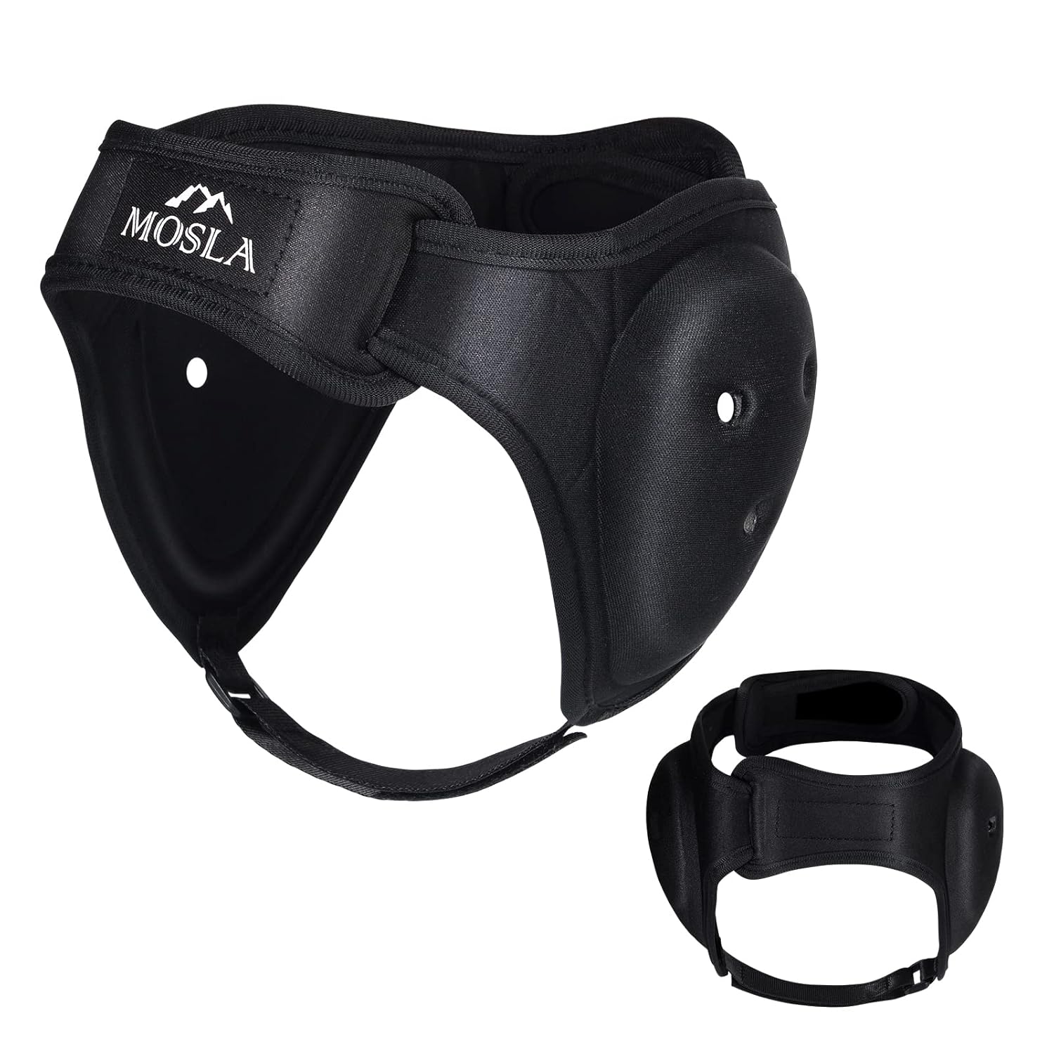 Adjustable Black Wrestling Headgear with Ear Guards for MMA