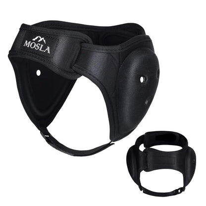 Adjustable Black Wrestling Headgear with Ear Guards for MMA