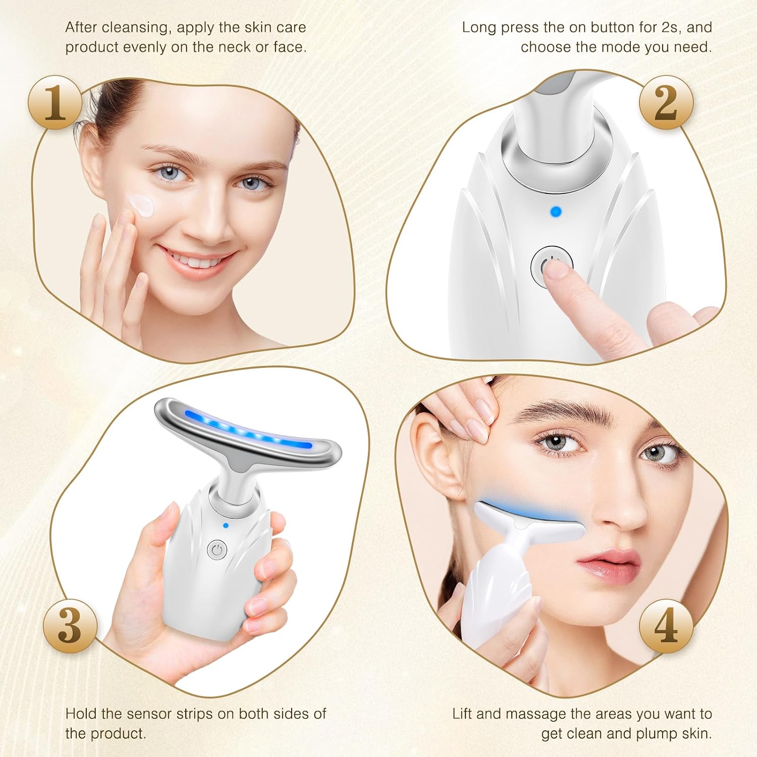 Aiseeok EMSMJYV04 Face Massager 3 Modes 45°C Warming