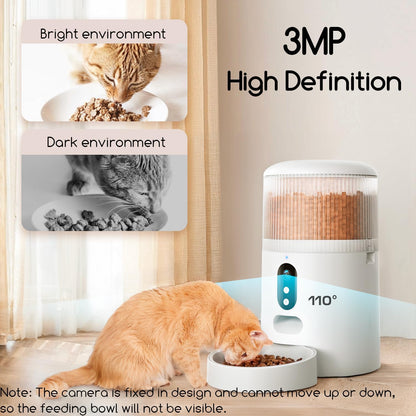 Faroro 4L Automatic Cat Feeder with 3MP Night‑Vision Camera