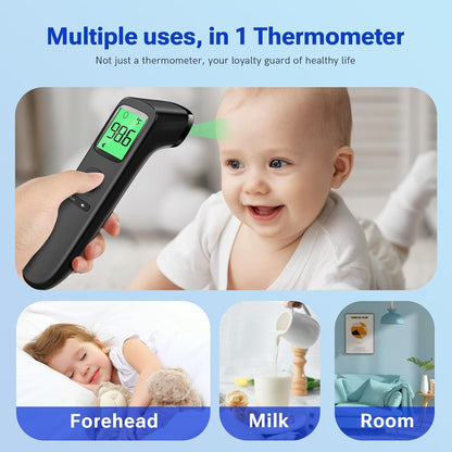 Viproud No‑Touch Forehead Thermometer – Fast 1‑Second Read, Black