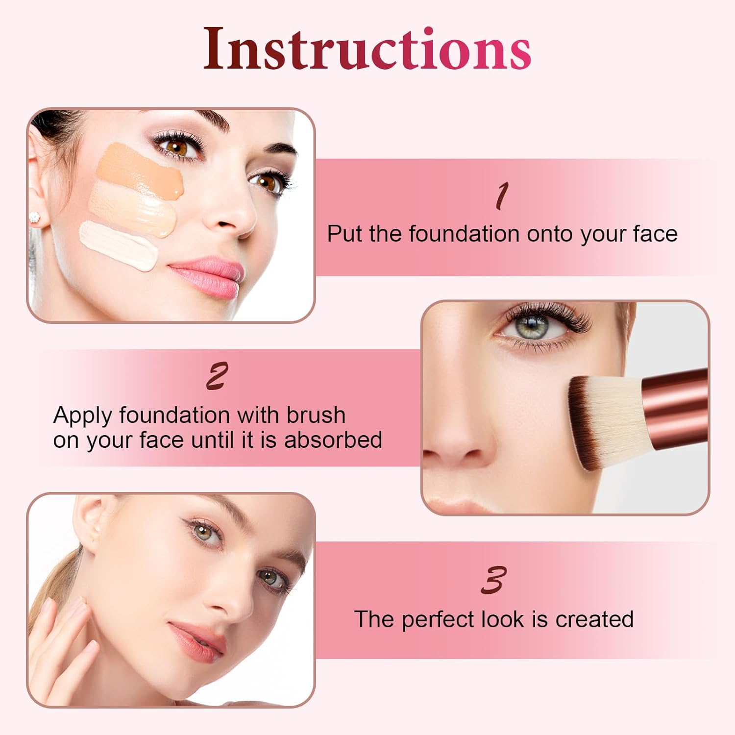 GlasFlength Large Contouring Foundation Brush – Professional Kabuki Makeup Brush