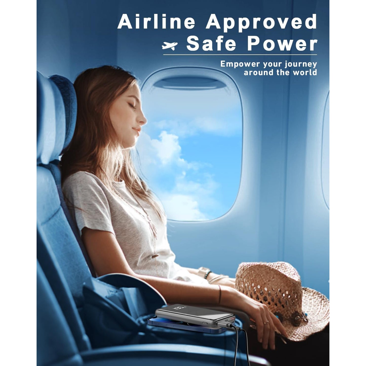 Lazci 20,000mAh 22.5W USB-C Power Bank - Gray Fast Charger