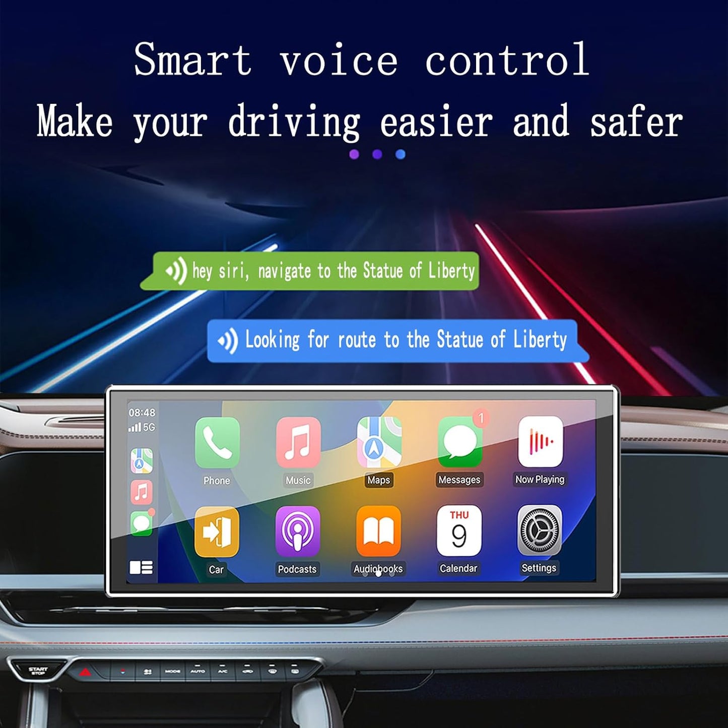 Casoda 10.25" Portable Wireless Double Din CarPlay Android Touchscreen