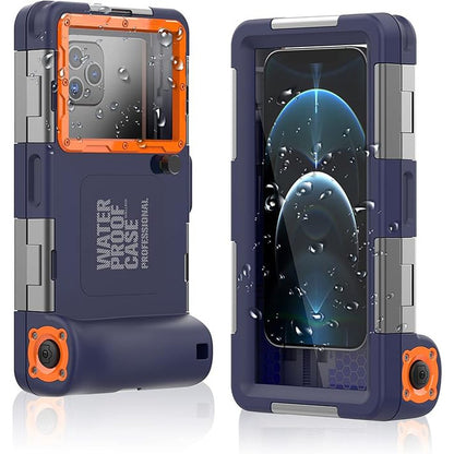 ShellBox Waterproof Diving Case for Phones – 15M Depth, Blue-Orange