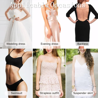 ANGELEMM Double‑Sided Sticky Push Up Bra Pads for Women