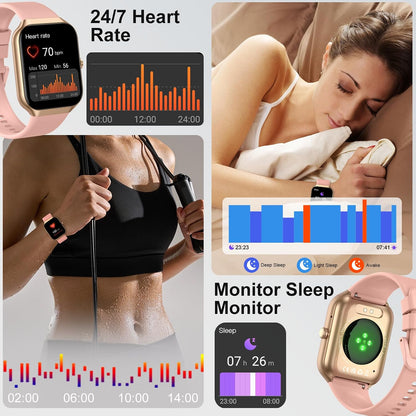 Jugeman P99 Smart Watch 1.96" Touchscreen Fitness Tracker Soft Cyan