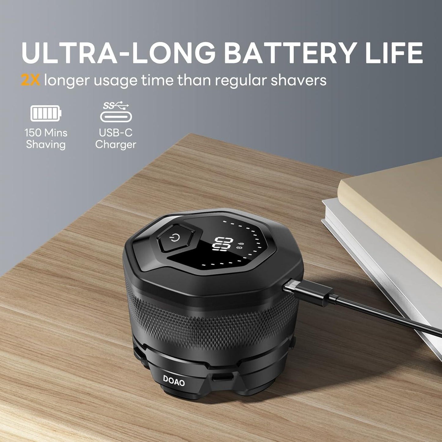 DOAO A6 Head Shaver for Men 6D Flexible Floating Heads Waterproof Cordless USB-C