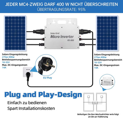 E-POLAR 800W Waterproof Solar Inverter for Balcony Power Stations