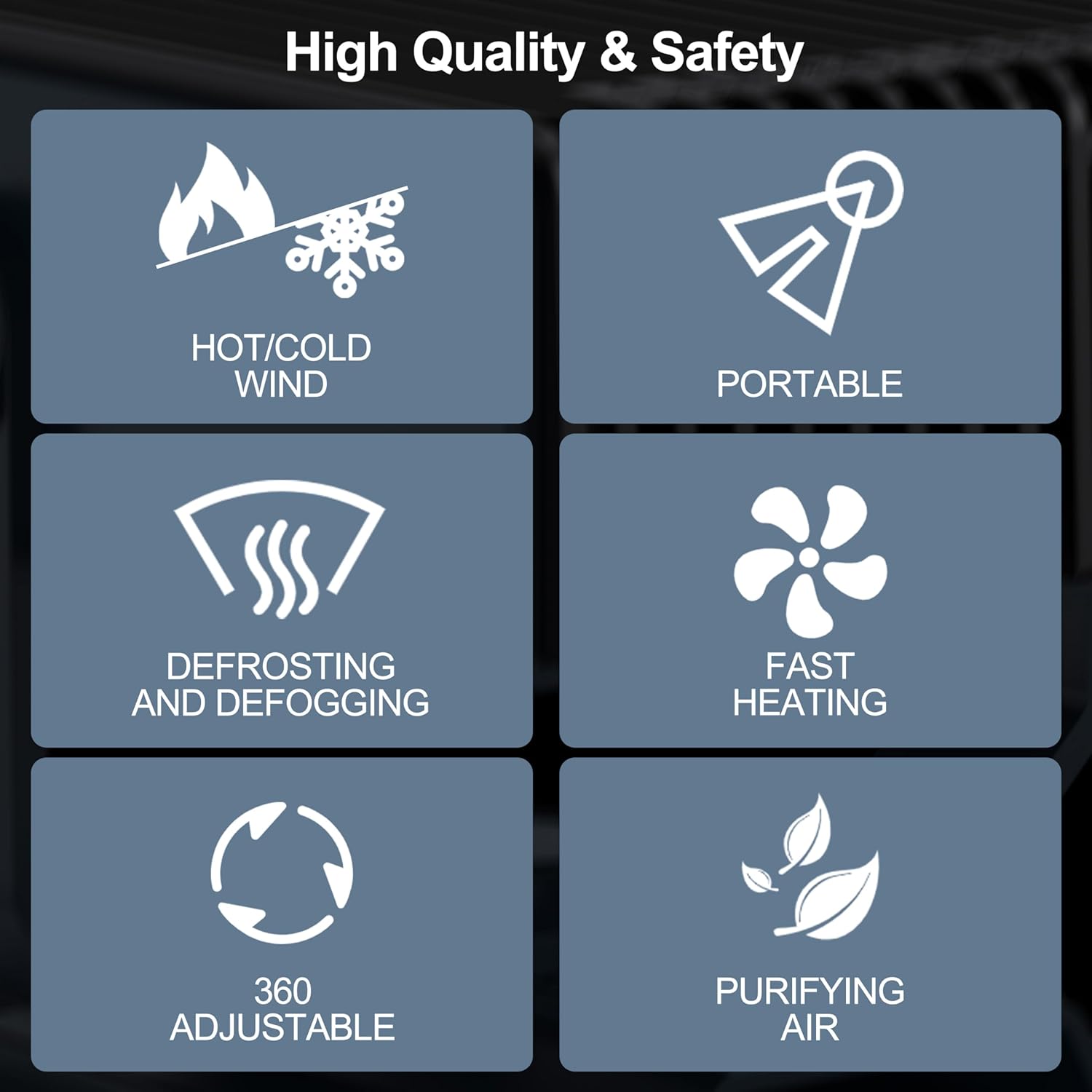 UVOOI 12V Portable Car Heater & Defroster with Cooling Fan