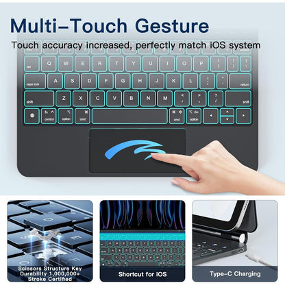 RAYMCRAFT 11‑inch iPad Air/Pro Magic Keyboard with Backlit Keys