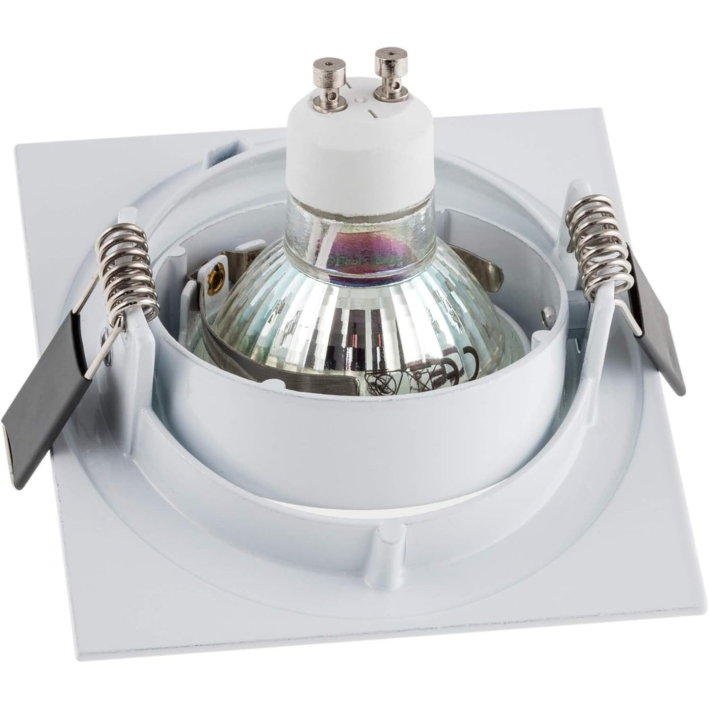 SEBSON White Swiveling Square Downlight with GU10 Socket - 95mm Frame