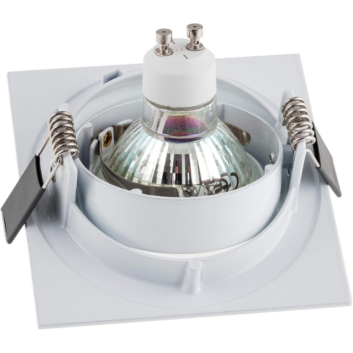 SEBSON White Swiveling Square Downlight with GU10 Socket - 95mm Frame
