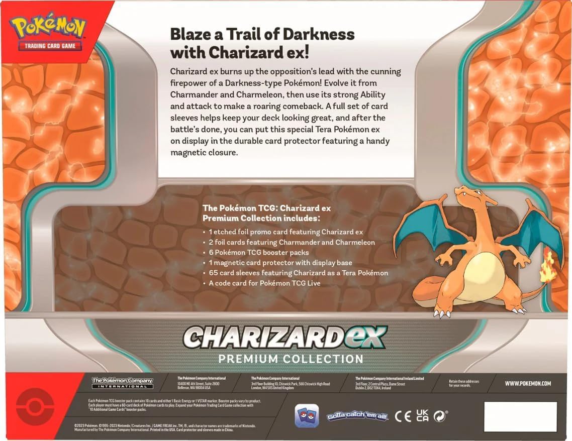 Pokémon TCG Charizard ex Premium Collection: Exclusive Foil Cards, 6 Booster Packs