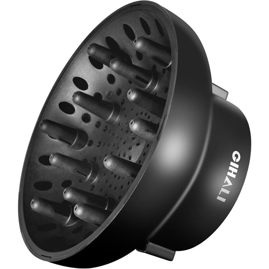 Gihali Universal Hair Diffuser for Curly Wavy Hair – Anti‑Frizz Black