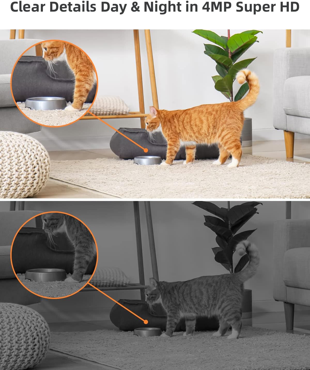 NAPCAT 4MP Indoor Security Camera with Pan Tilt AI Tracking