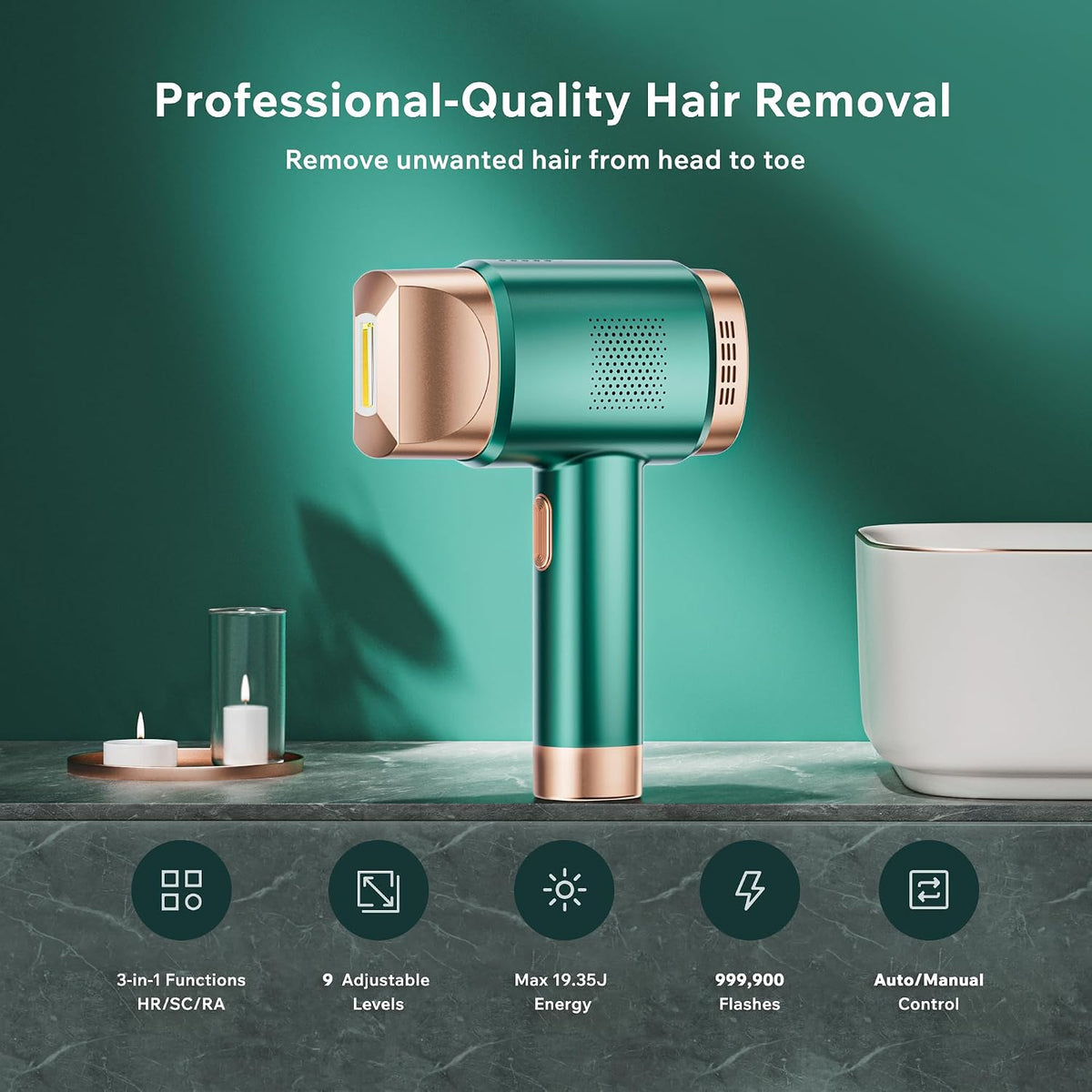 AMINZER IPL Hair Removal Device with LCD Touch Screen