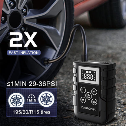 DABAOZHA 150 PSI Portable Air Compressor – Battery‑Powered Tire Inflator for Car, Bike, Motorcycle & Balloons