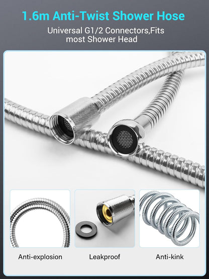 YEAUPE High Pressure Filter Shower Head with 1.5m Hose – 6 Modes, Anti‑Limescale