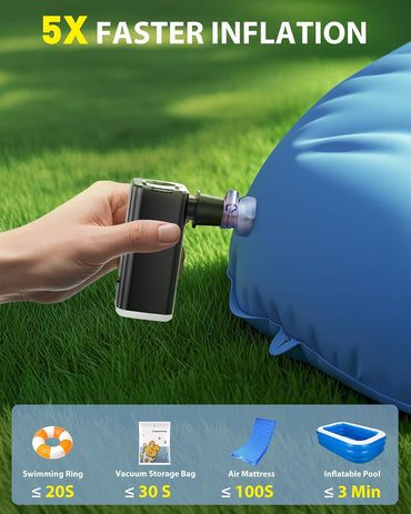 ZOPOM Portable Air Pump for Inflatables 5X Faster USB Rechargeable Mini