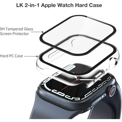 LK Clear PC Case with Tempered Glass for Apple Watch - Gomix Brands Outlet