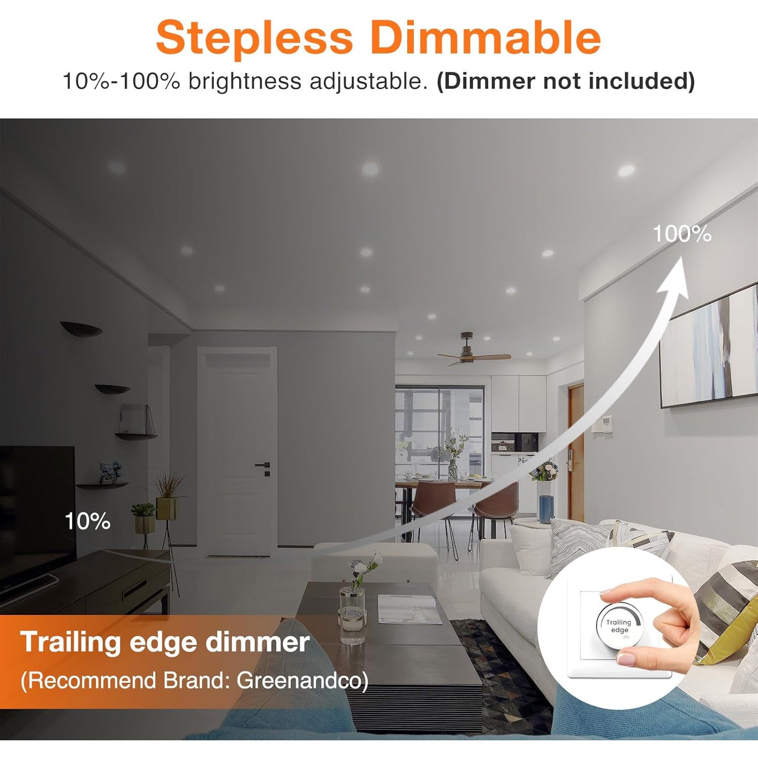 ALUSSO 8W Dimmable Recessed LED Spotlight with Transformer, Waterproof, 6-Pack