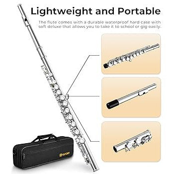 Vangoa 16 Key C Flute Instrument Set for Beginners with Accessories