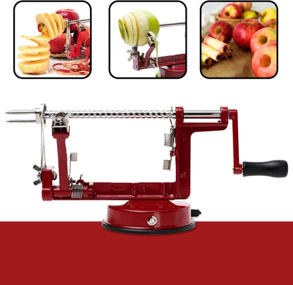 Baumalu Wine Red Metal Apple Peeler with Suction Cup