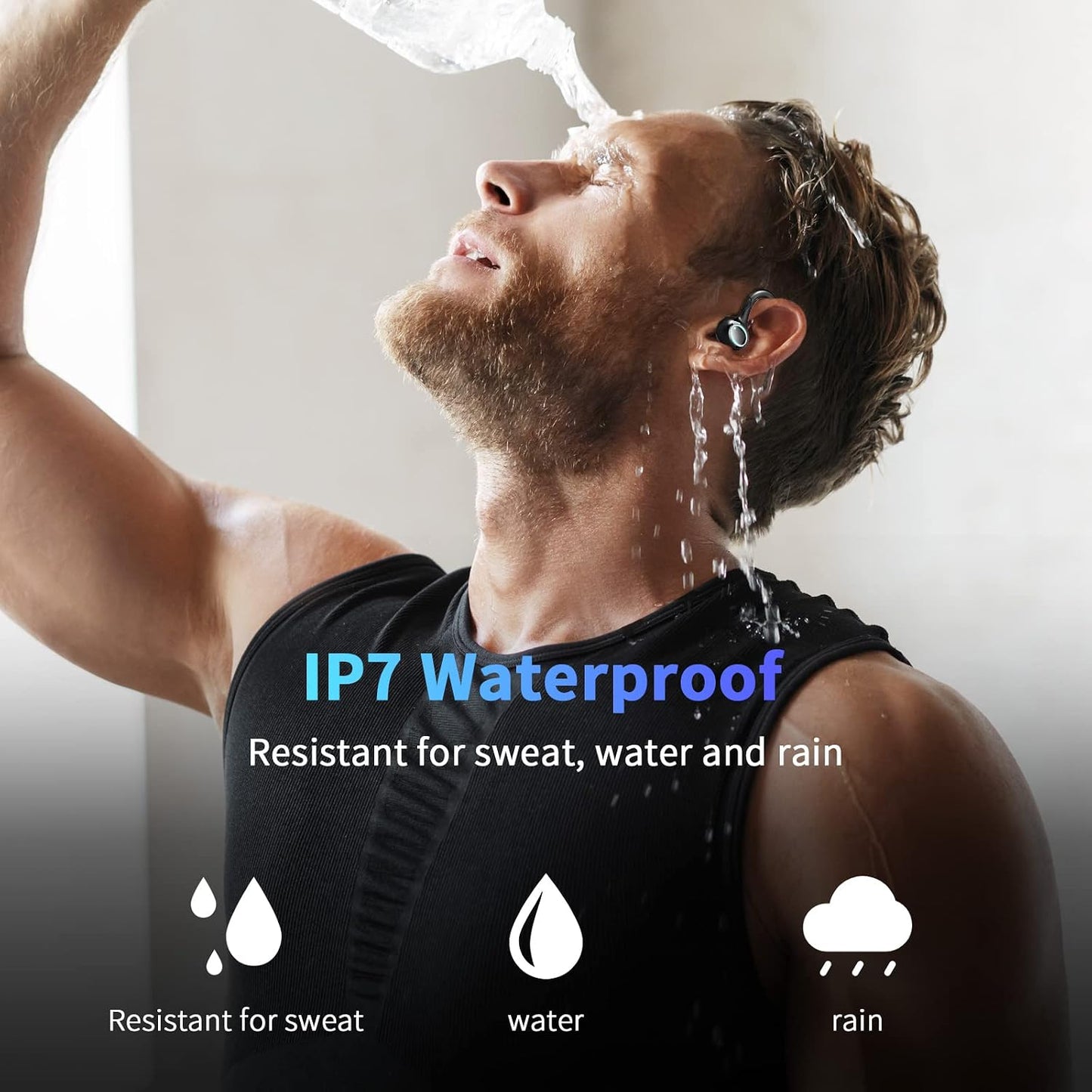 Rulefiss i25 Wireless Earbuds Bluetooth 5.3 Sport Earhooks IP7 Waterproof