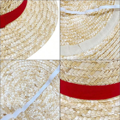 Luffy Straw Hat – Monkey D. Luffy Costume Cap – Natural Straw Cosplay Hat